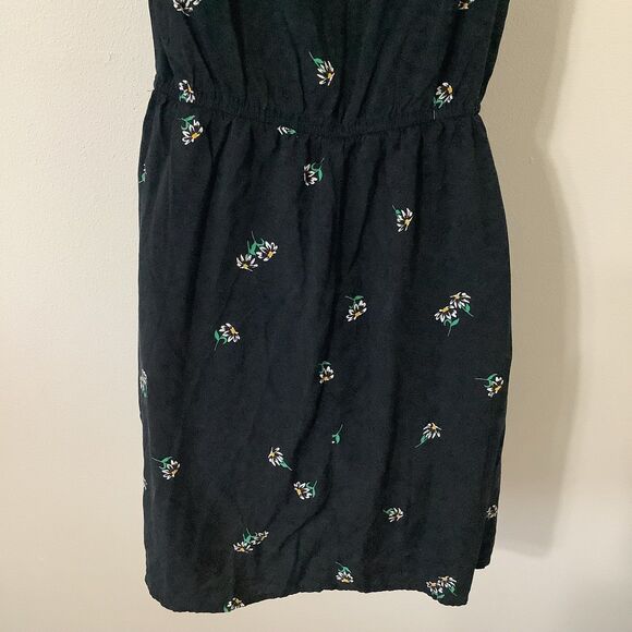 Old Navy Black Floral Cottagecore Summer Tropical Daisy Print Mini Dress Small - Picture 10 of 12